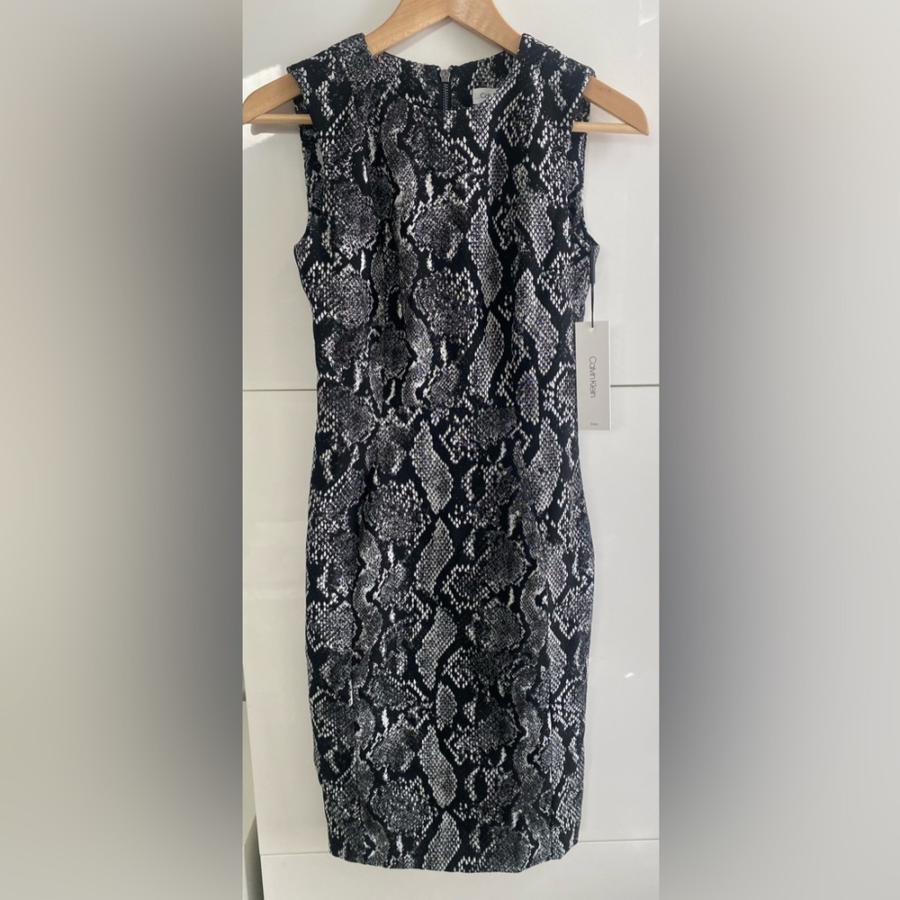 Calvin Klein Snakeskin Print Sheath Dress